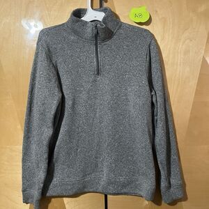 Old Navy Mens Sweater L Large Light Gray Quarter Zip Basics Long Sleeve